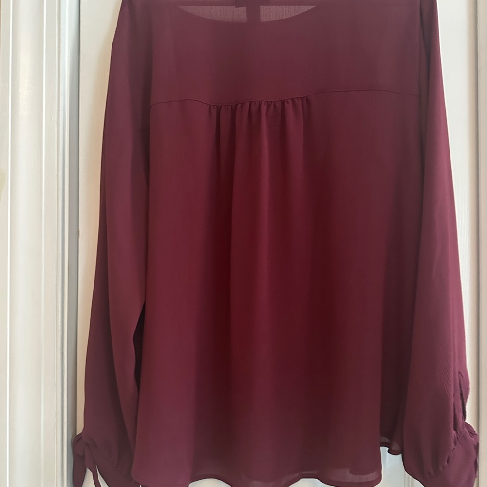 Alyx Deep Red Women's Blouse - Picture 2 of 4